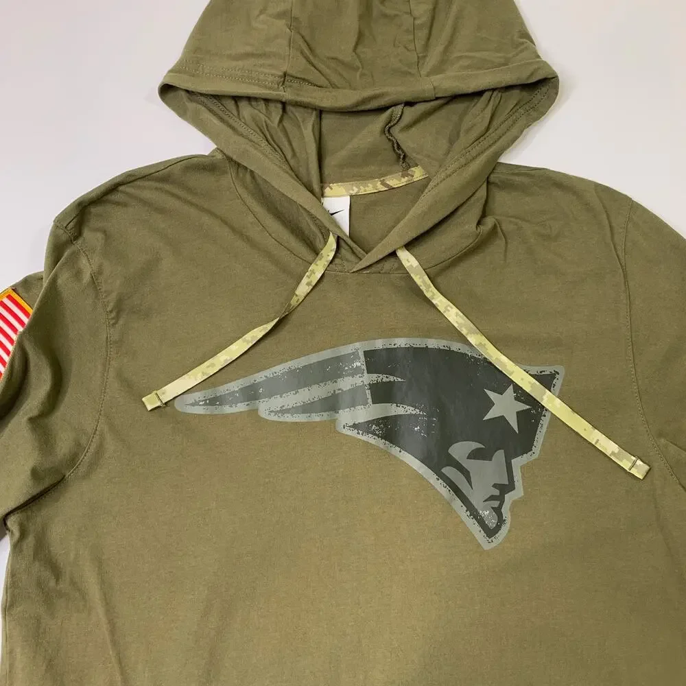 New England Patriots Hoodie Boys M Medium Army Green NFL Salute To Service Nike